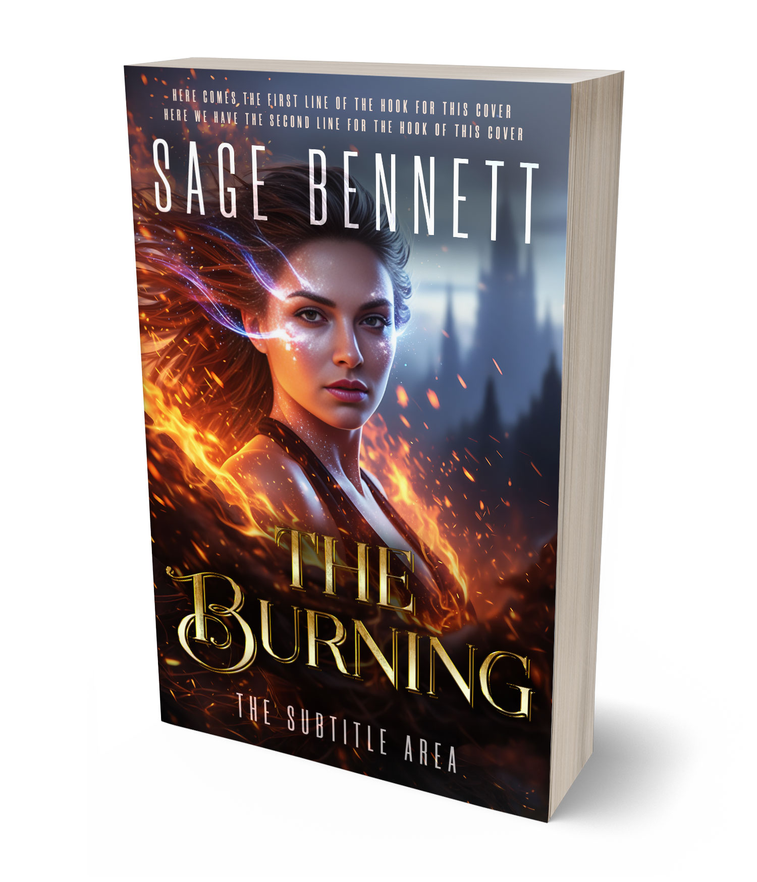 3D view of Premade Fantasy Book Cover - Thunder #36787 | BookCoverZone
