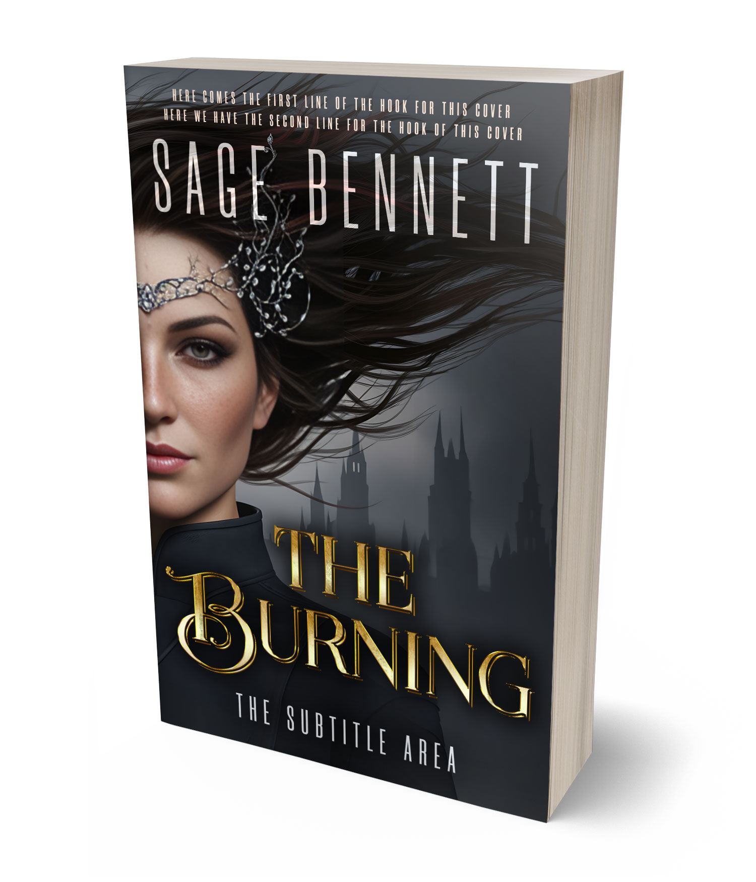 3D view of Premade Fantasy Book Cover - Shark #36788 | BookCoverZone*
