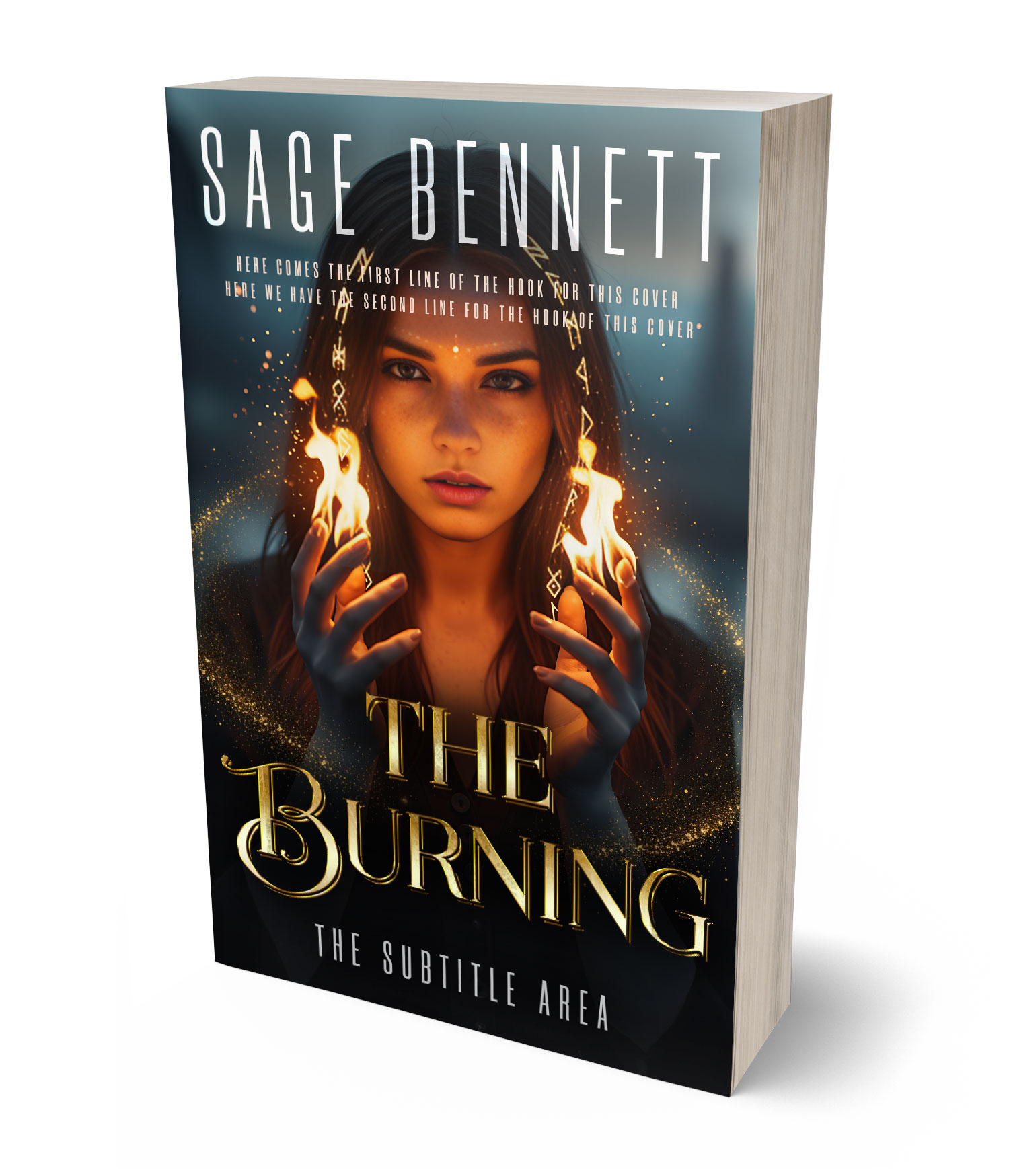 3D view of Premade Fantasy Book Cover - Thunder #36792 | BookCoverZone*