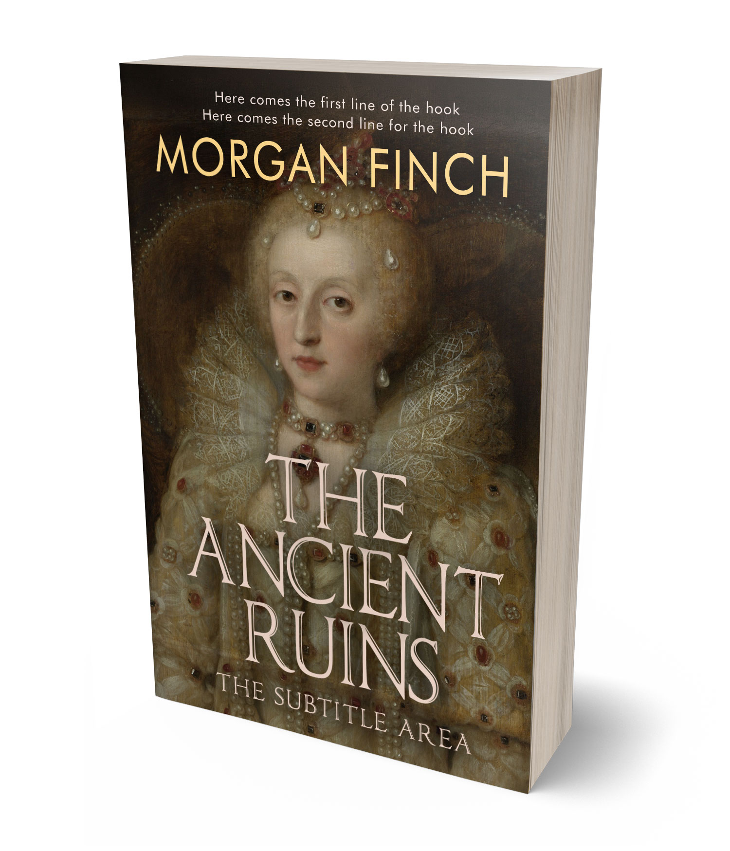 3D view of Premade Historical Book Cover - Lisbon Brown #36817 | BookCoverZone*