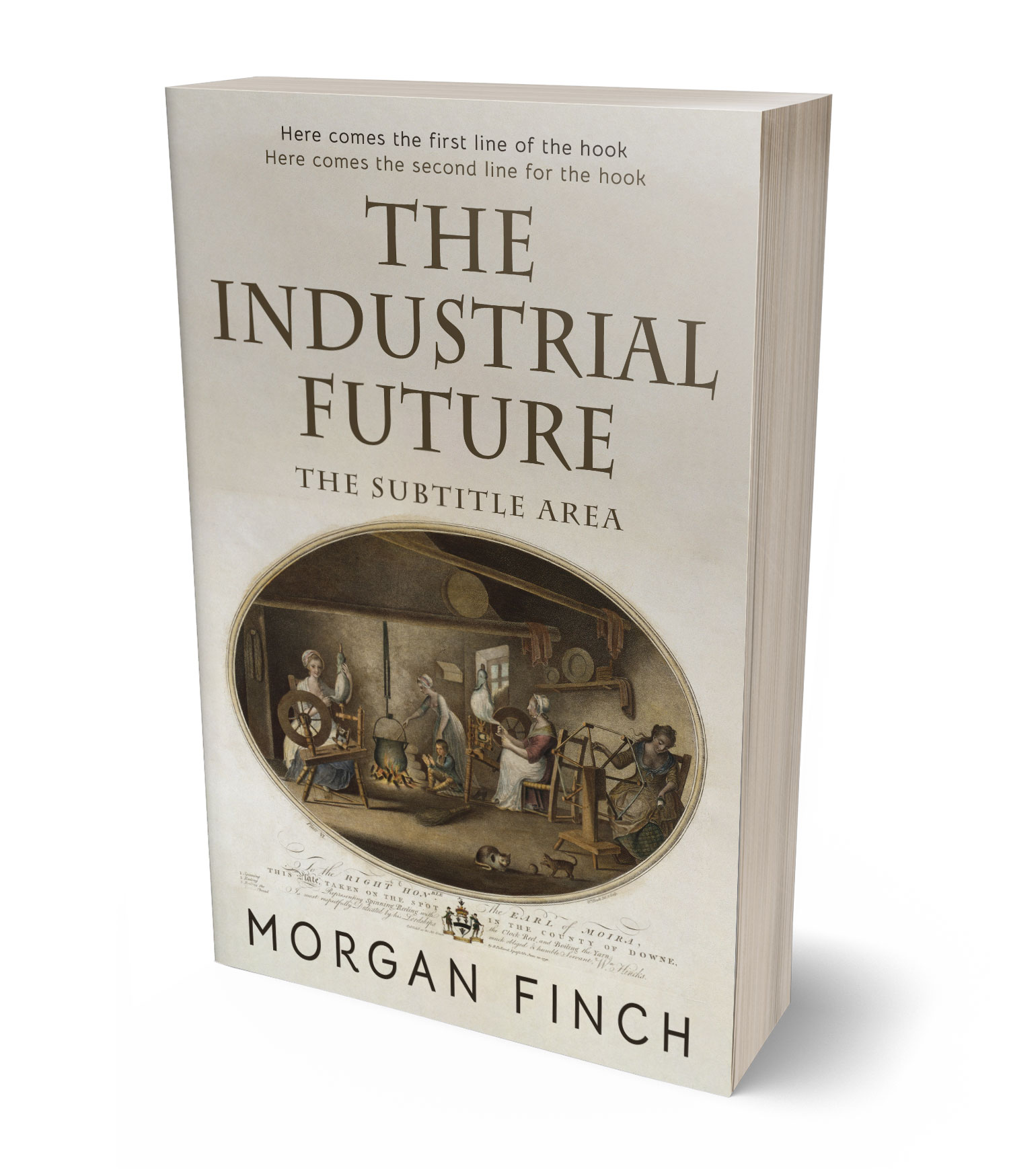 3D view of Premade History Book Cover - Swirl #36824 | BookCoverZone*