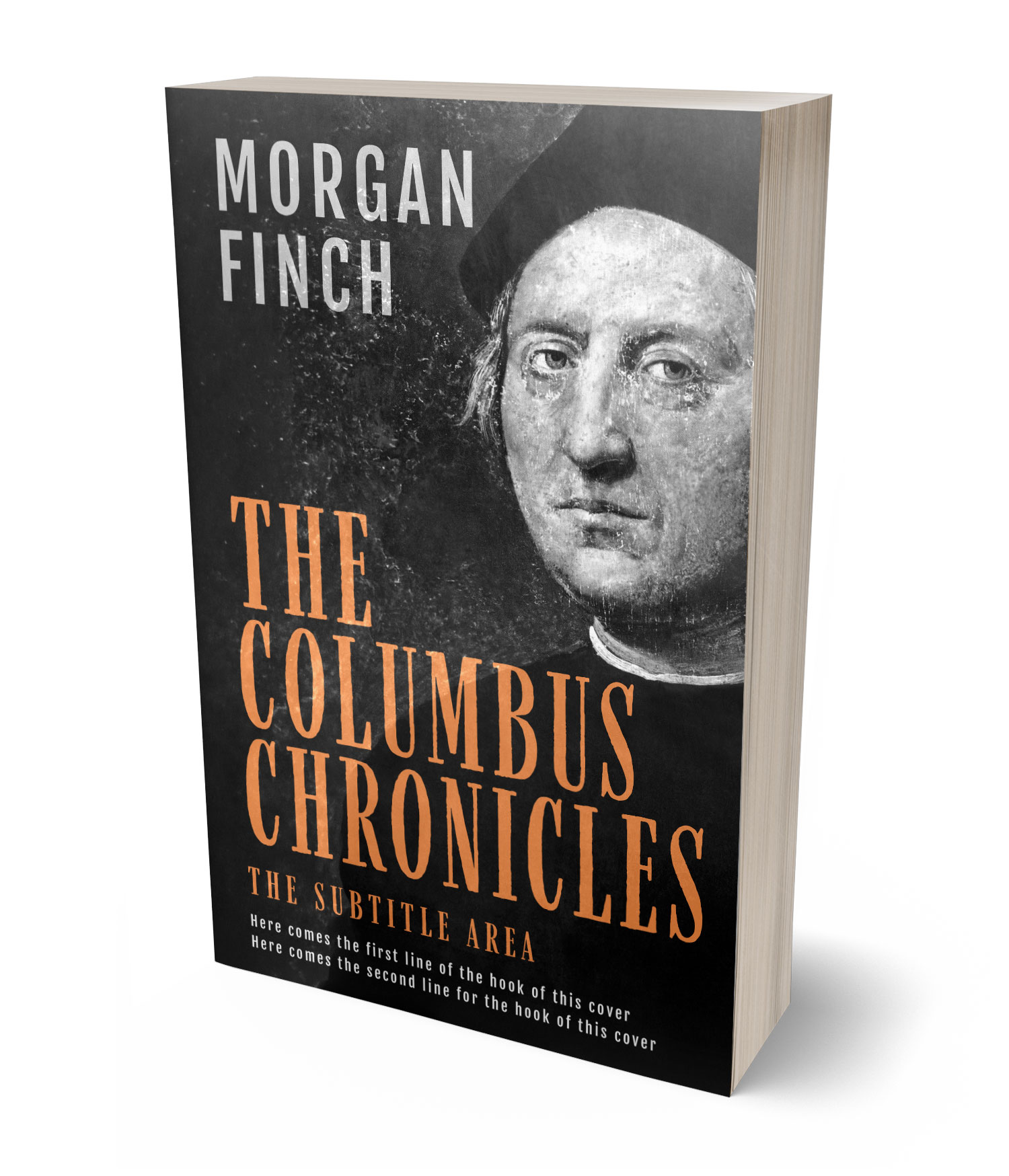 3D view of Premade History Book Cover - Sorrell Brown #36834 | BookCoverZone
