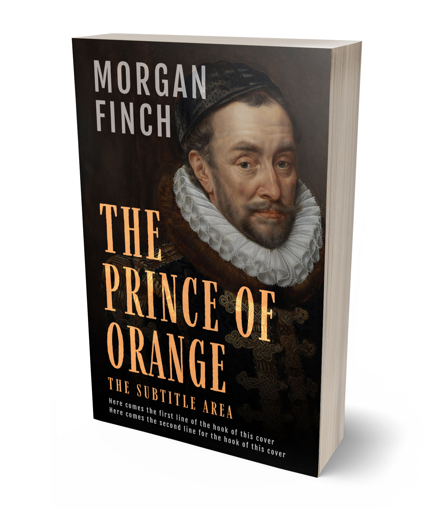 3D view of Premade Historical Book Cover - Tan #36835 | BookCoverZone*