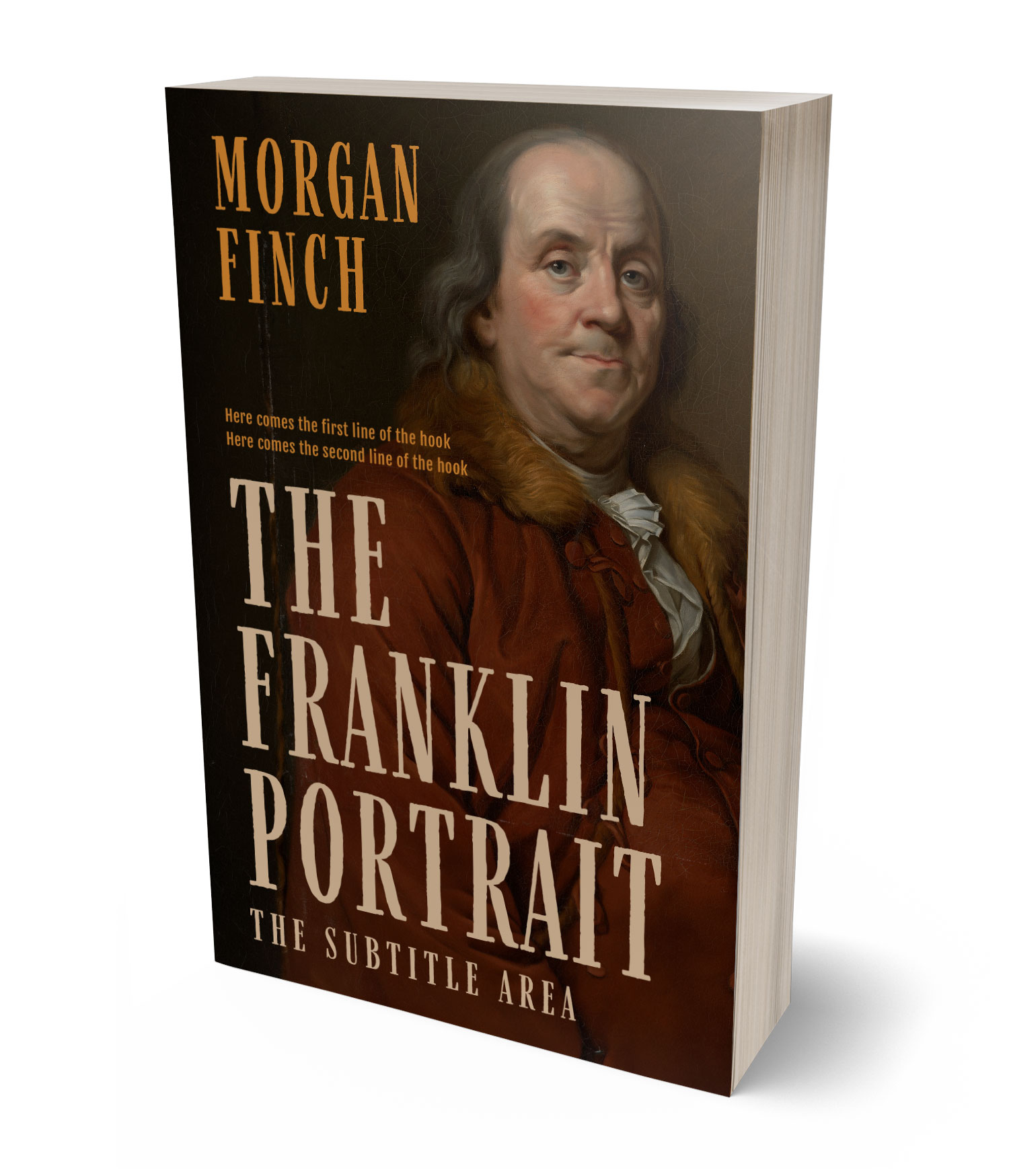 3D view of Premade History Book Cover - Graphite #36838 | BookCoverZone*
