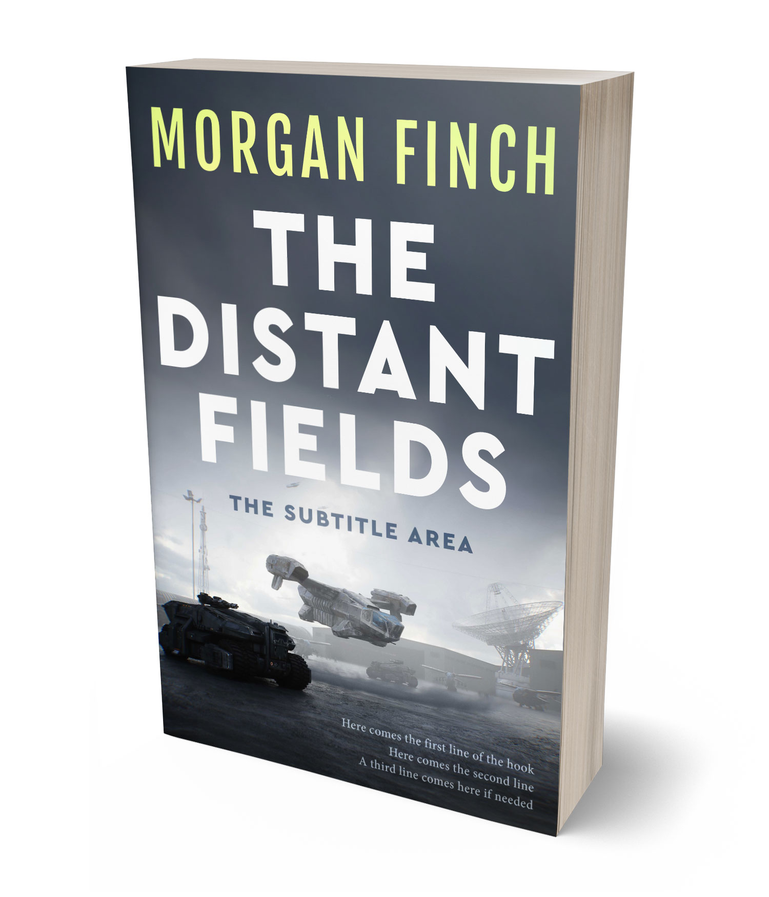 3D view of Premade Science Fiction Book Cover - Bright Gray #36870 | BookCoverZone*
