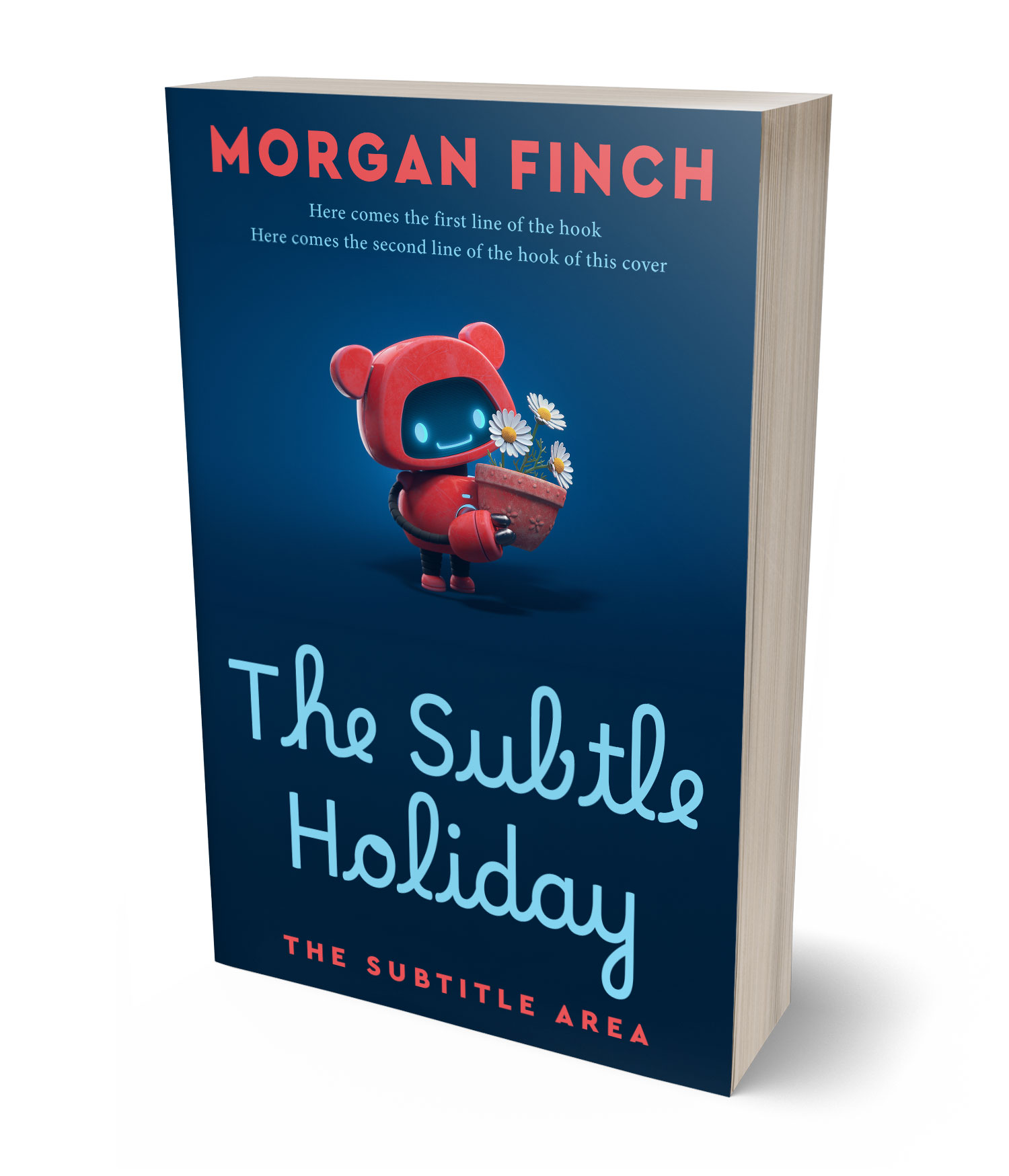 3D view of Premade Children's Book Cover - Blue Whale #36878 | BookCoverZone*