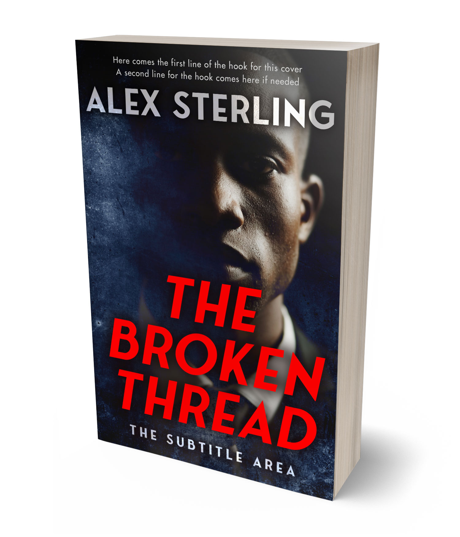 3D view of Premade Mystery & Thriller & Suspense Book Cover - Steel Gray #36944 | BookCoverZone