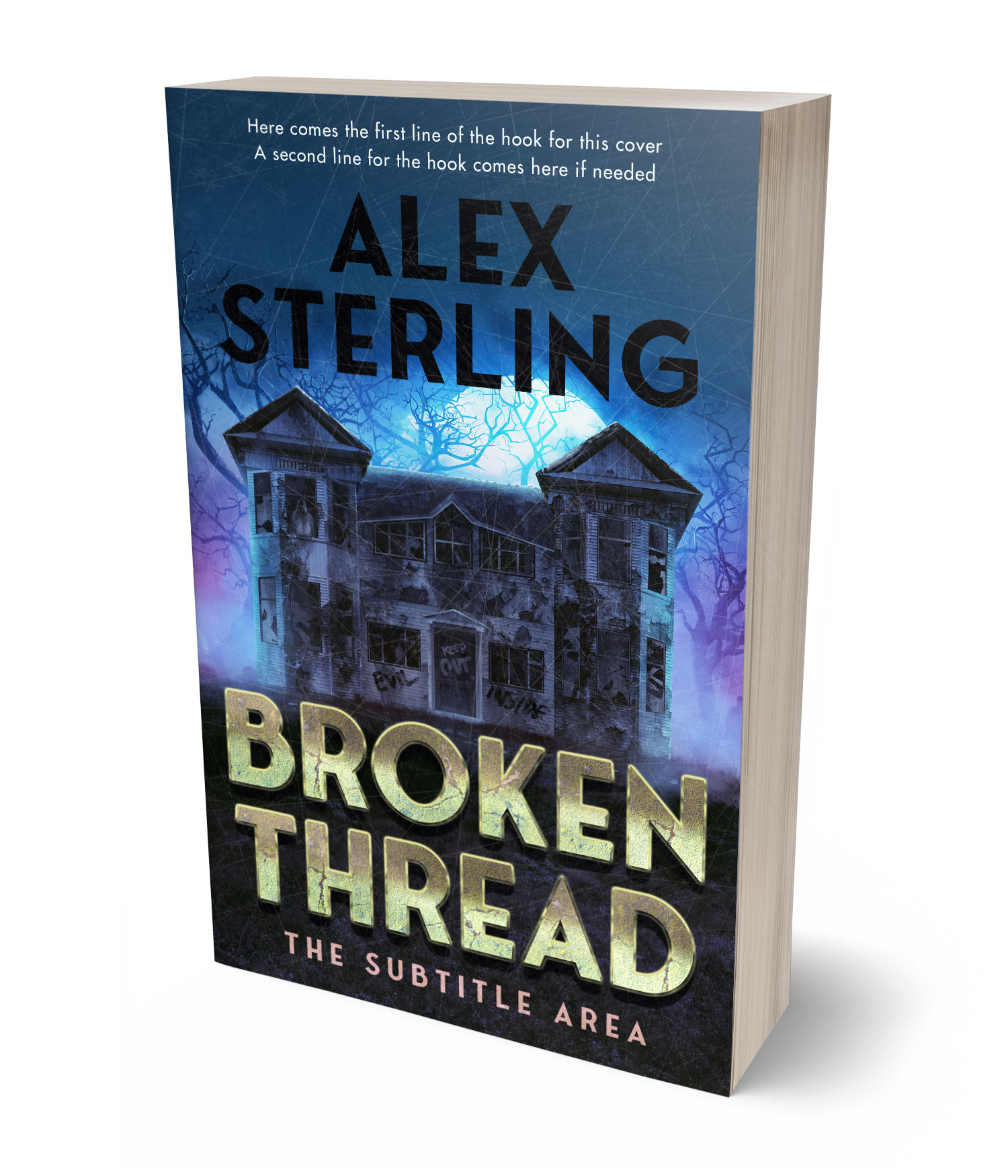 3D view of Premade Horror Book Cover - Ebony Clay #36948 | BookCoverZone