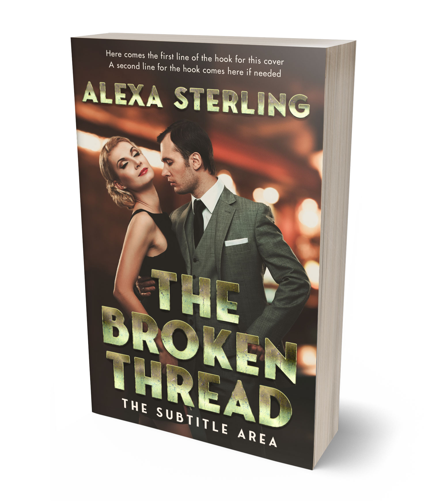 3D view of Premade Mystery & Thriller & Suspense Book Cover - Taupe #36956 | BookCoverZone