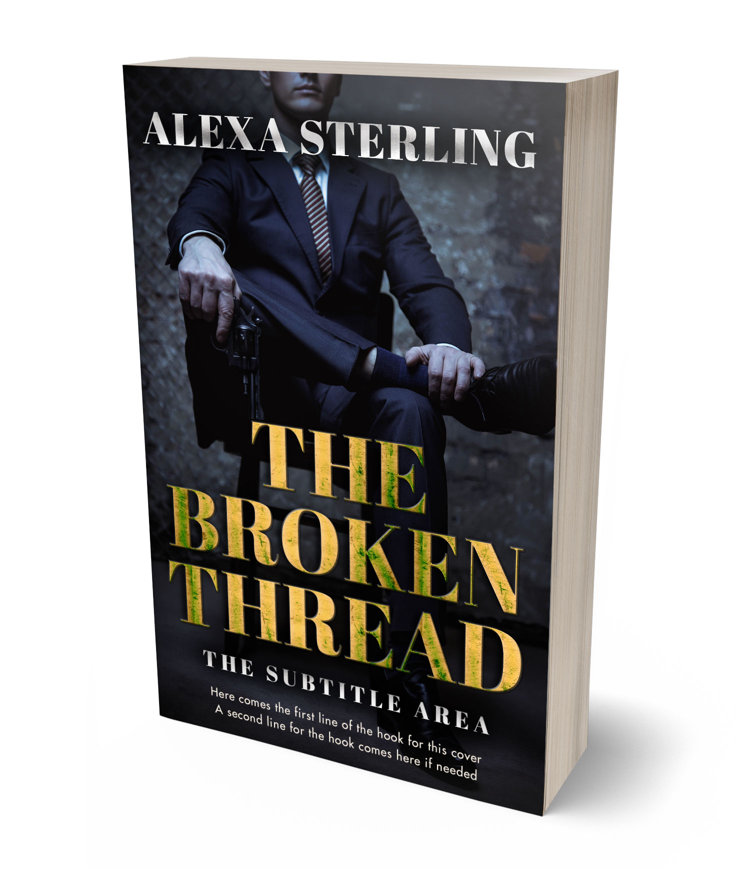 3D view of Premade Mystery & Thriller & Suspense Book Cover - Shark #36958 | BookCoverZone