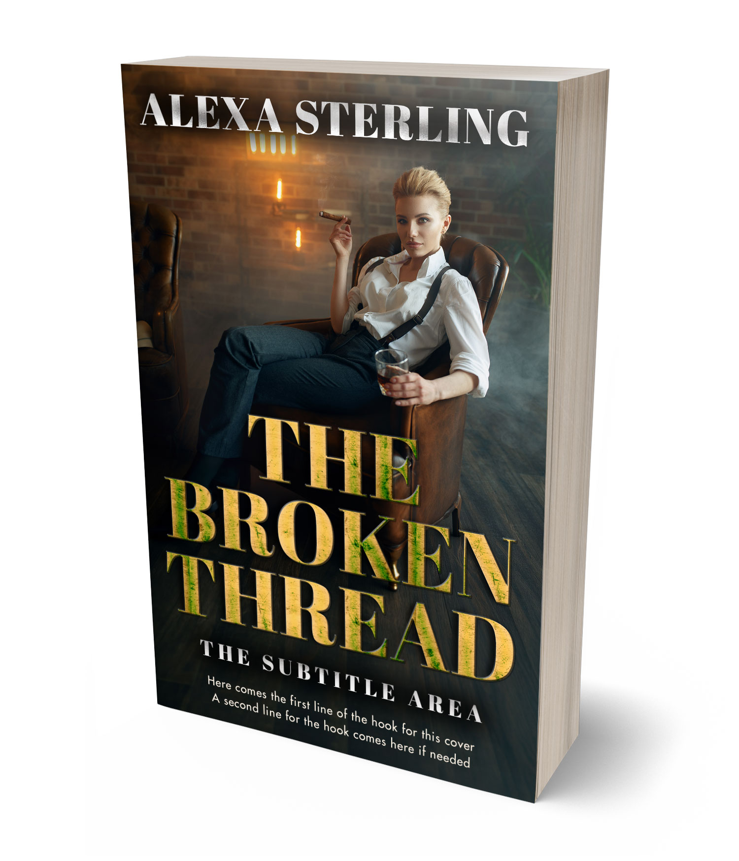 3D view of Premade Mystery & Thriller & Suspense Book Cover - Log Cabin #36959 | BookCoverZone