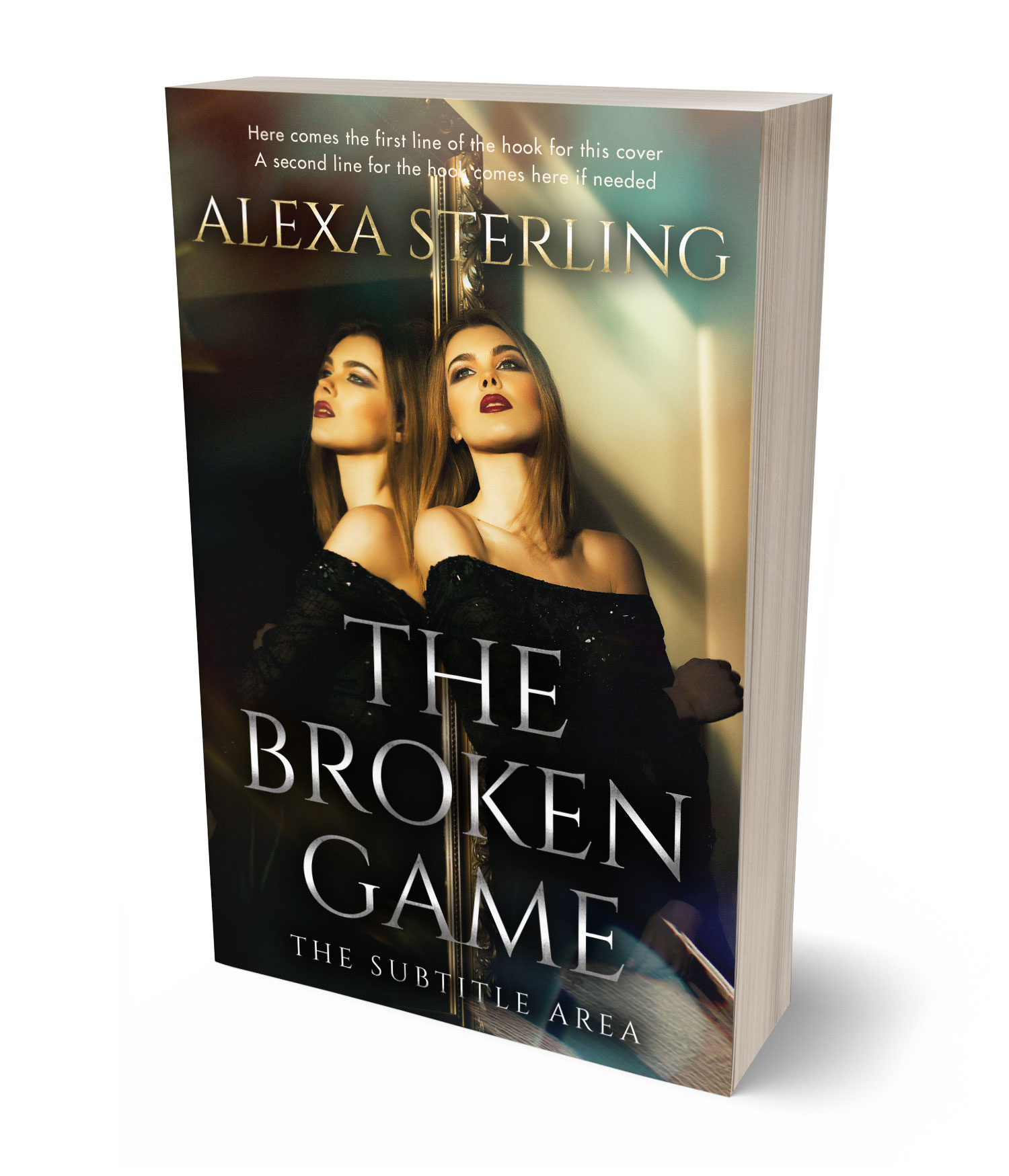 3D view of Premade Mystery & Thriller & Suspense Book Cover - Tan #36972 | BookCoverZone