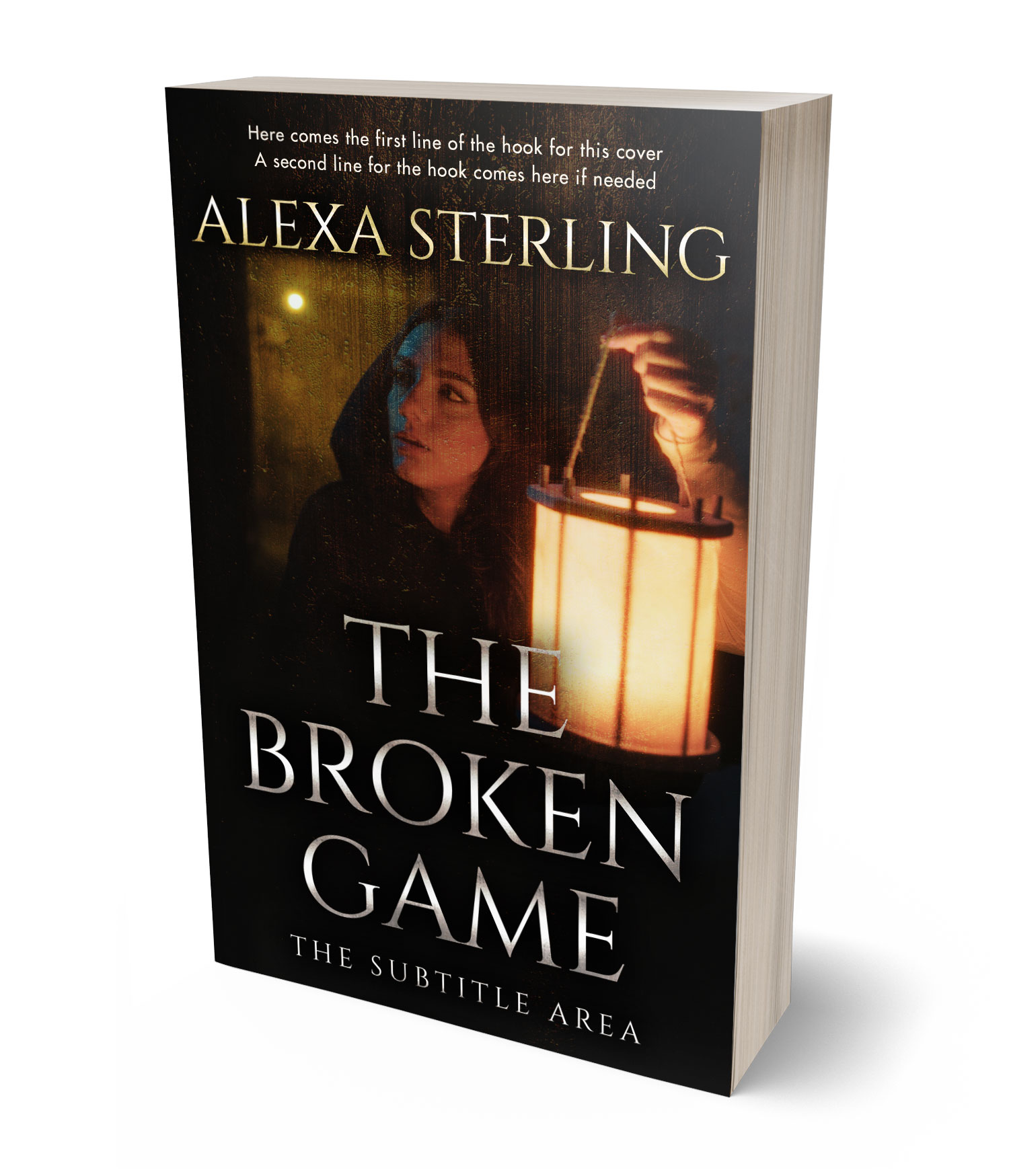 3D view of Premade Mystery & Thriller & Suspense Book Cover - Tan #36974 | BookCoverZone