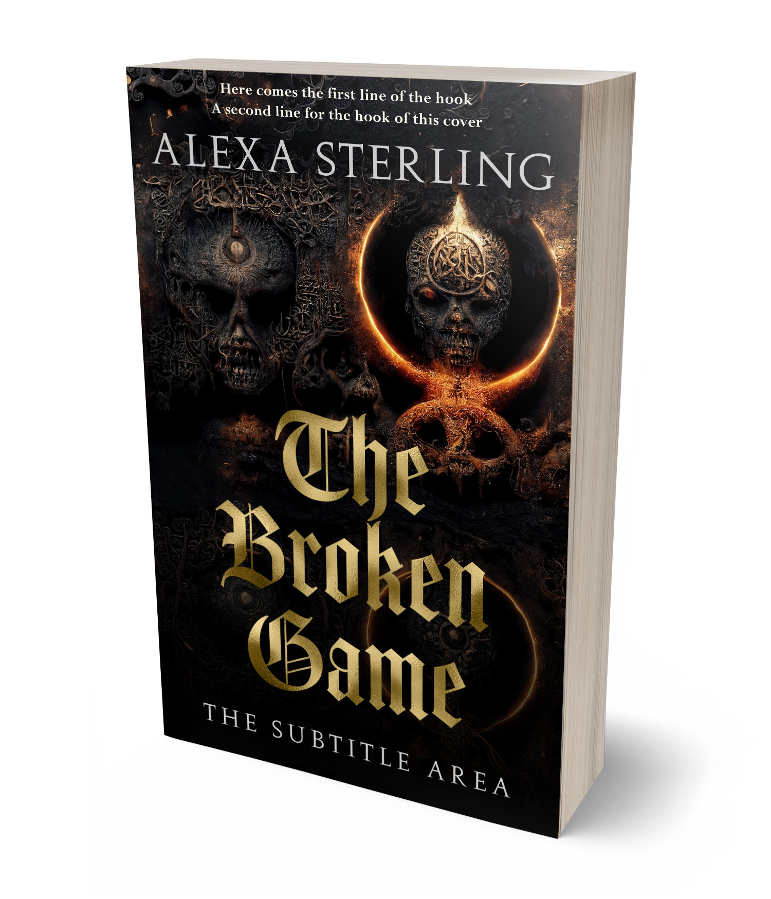3D view of Premade Horror Book Cover - Cod Gray #37003 | BookCoverZone*