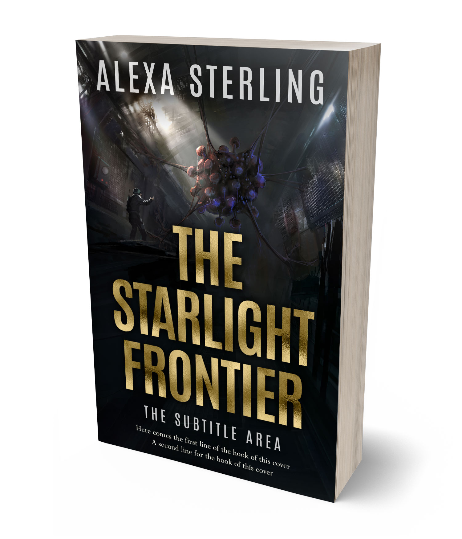 3D view of Premade Science Fiction Book Cover - Mongoose #37039 | BookCoverZone*