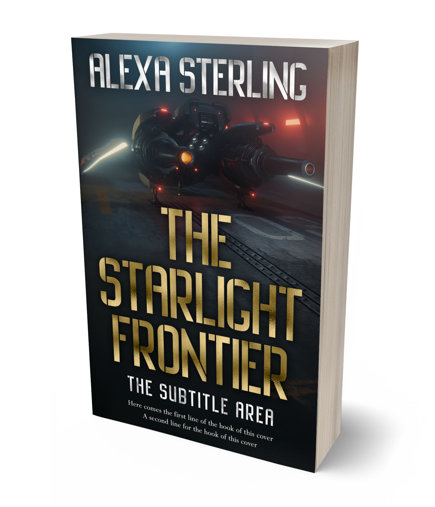 3D view of Premade Science Fiction Book Cover - Shark #37047 | BookCoverZone*