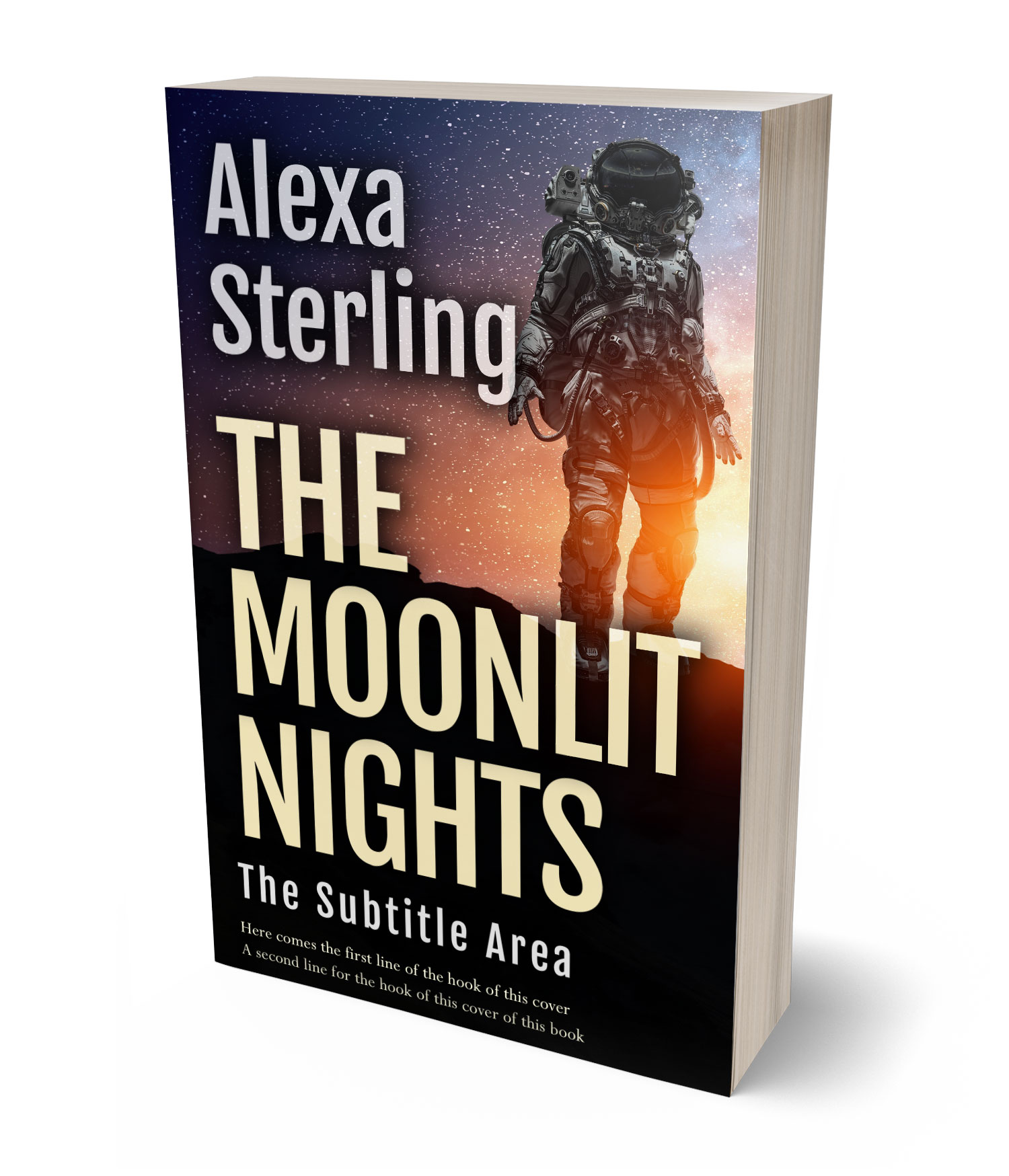 3D view of Premade Science Fiction Book Cover - Cocoa Brown #37051 | BookCoverZone*