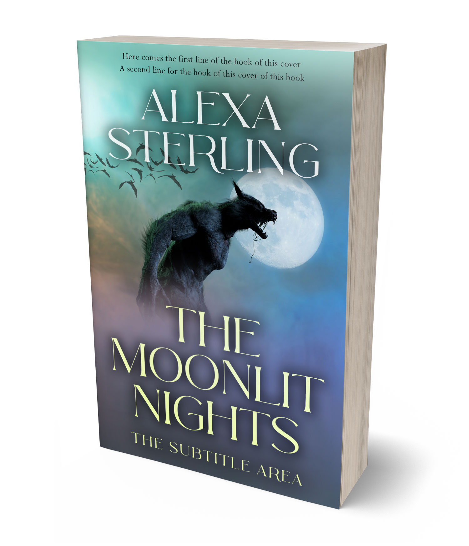 3D view of Premade Horror Book Cover - Shuttle Gray #37074 | BookCoverZone*
