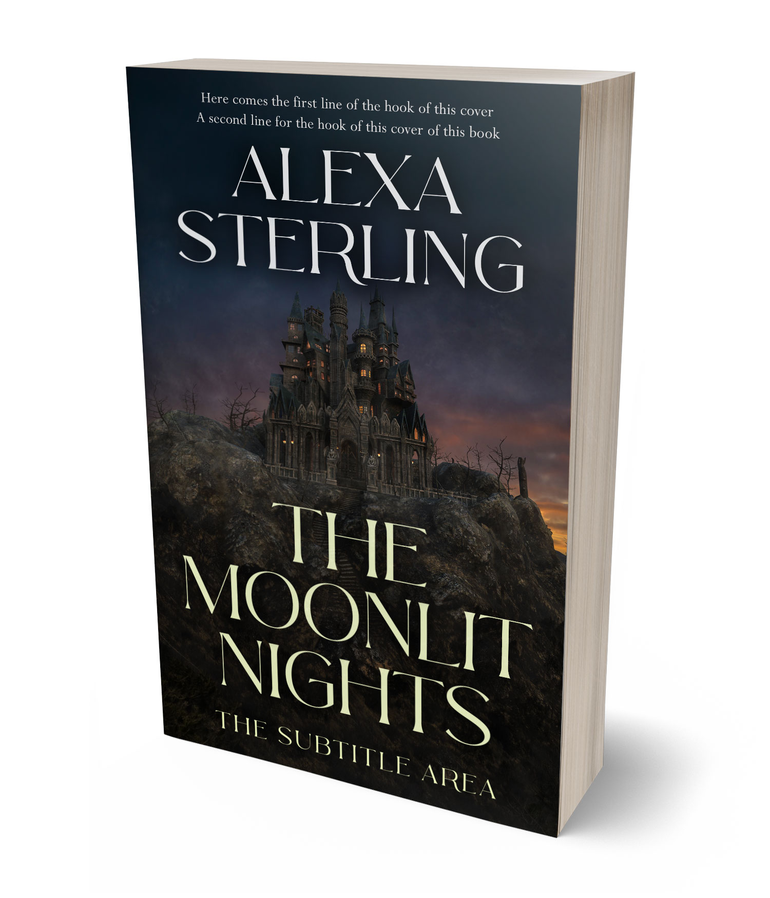 3D view of Premade Horror Book Cover - Shark #37077 | BookCoverZone*