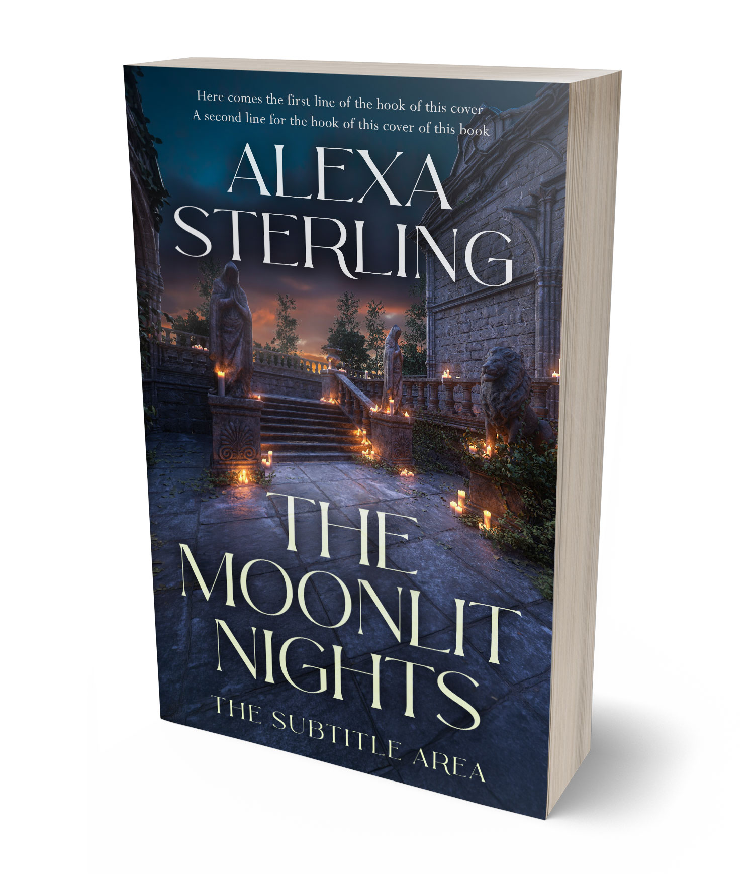 3D view of Premade Horror Book Cover - Ebony Clay #37078 | BookCoverZone*