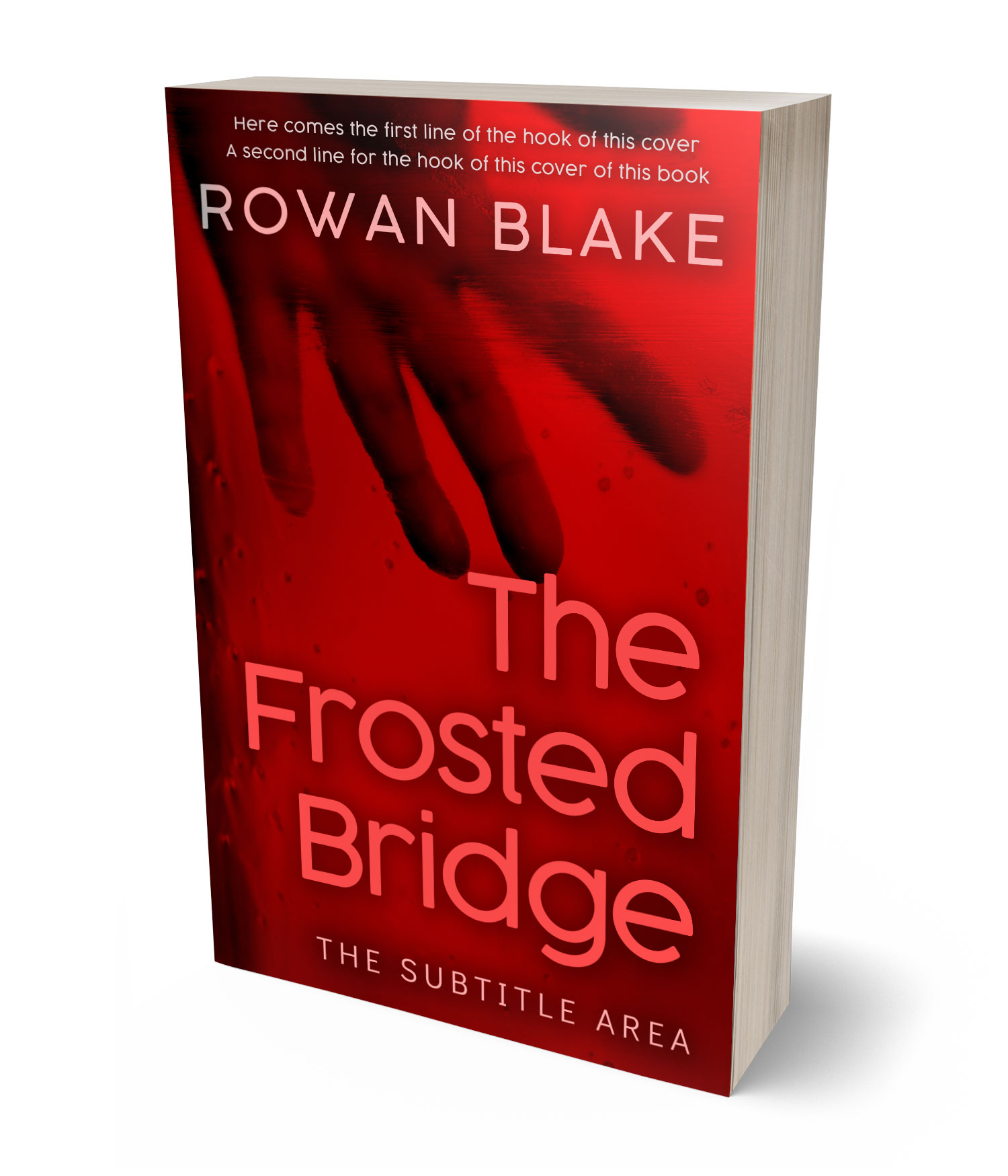 3D view of Premade Mystery & Thriller & Suspense Book Cover - Dark Burgundy #37185 | BookCoverZone