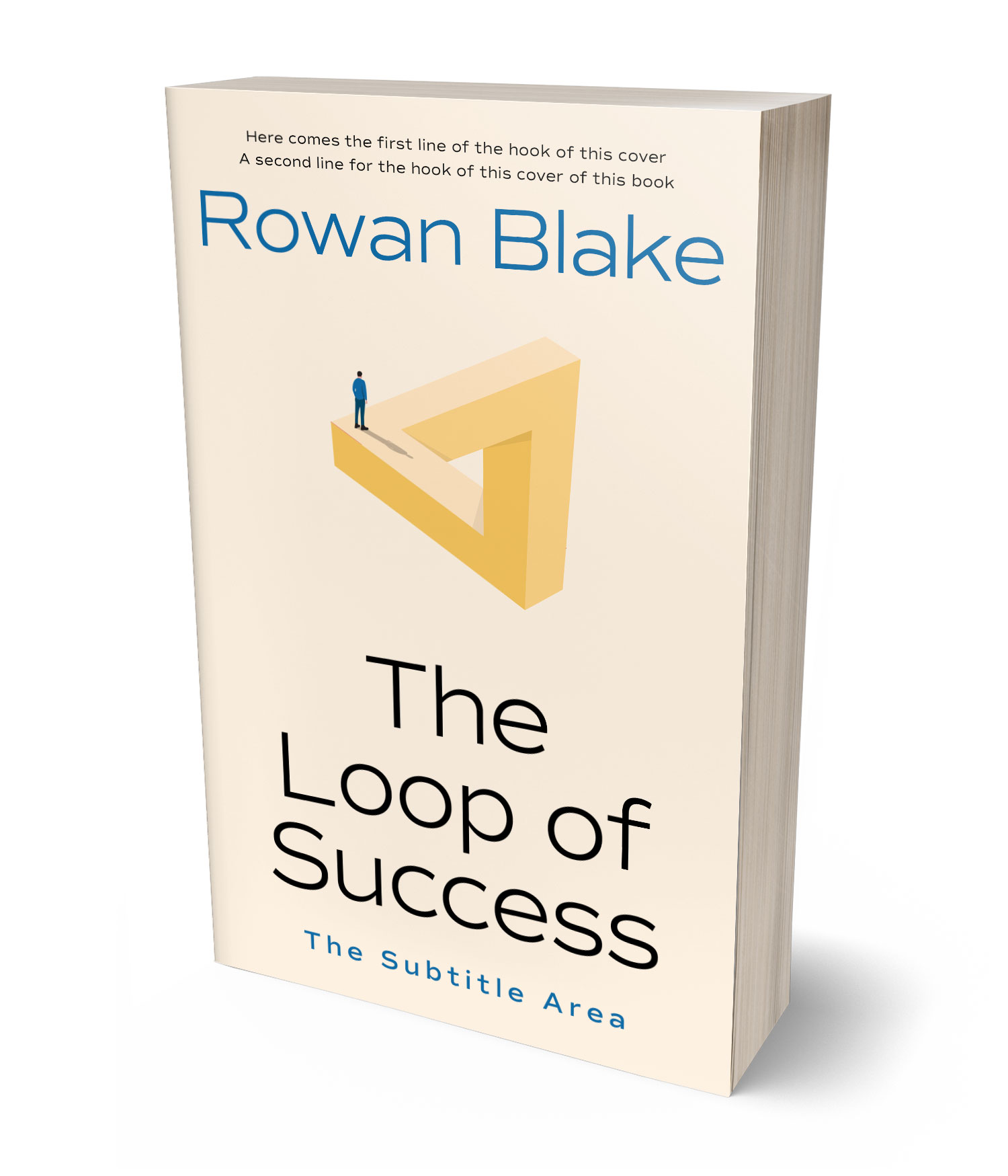 3D view of Premade Business Book Cover - Citrine White #37236 | BookCoverZone