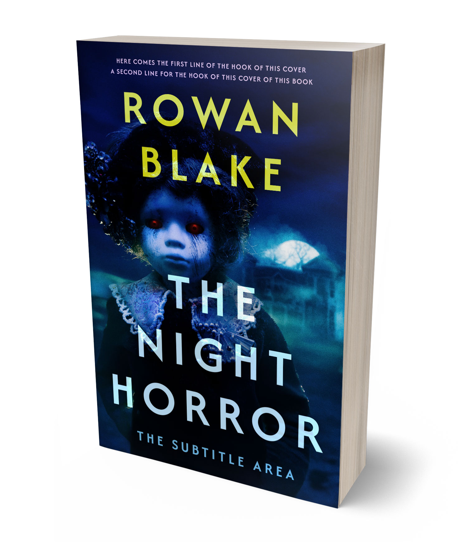 3D view of Premade Horror Book Cover - Black Pearl #37274 | BookCoverZone