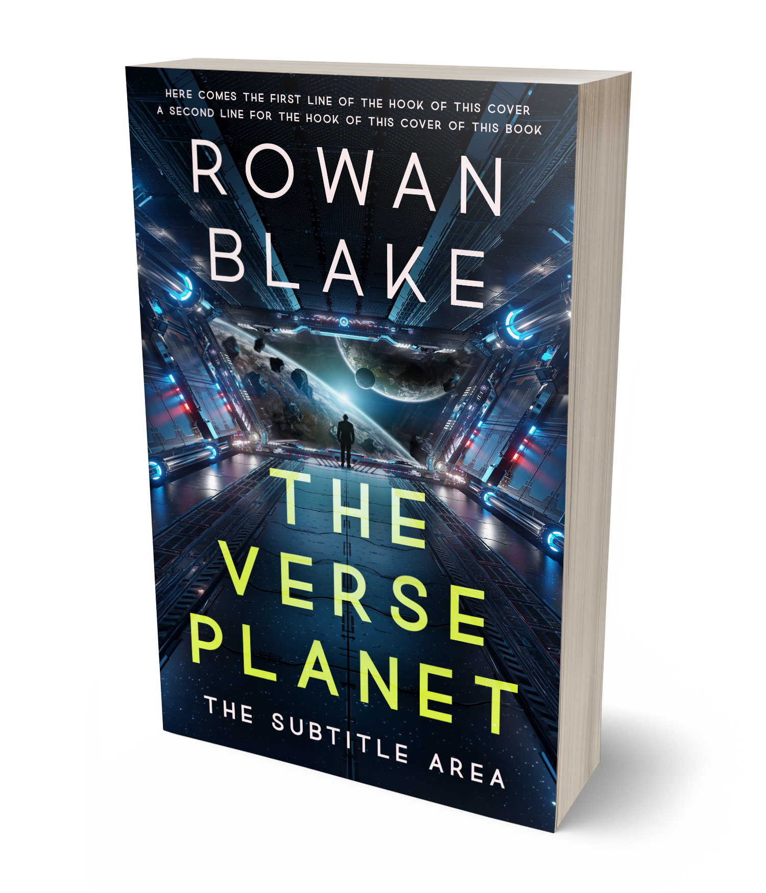 3D view of Premade Science Fiction Book Cover - Big Stone #37279 | BookCoverZone