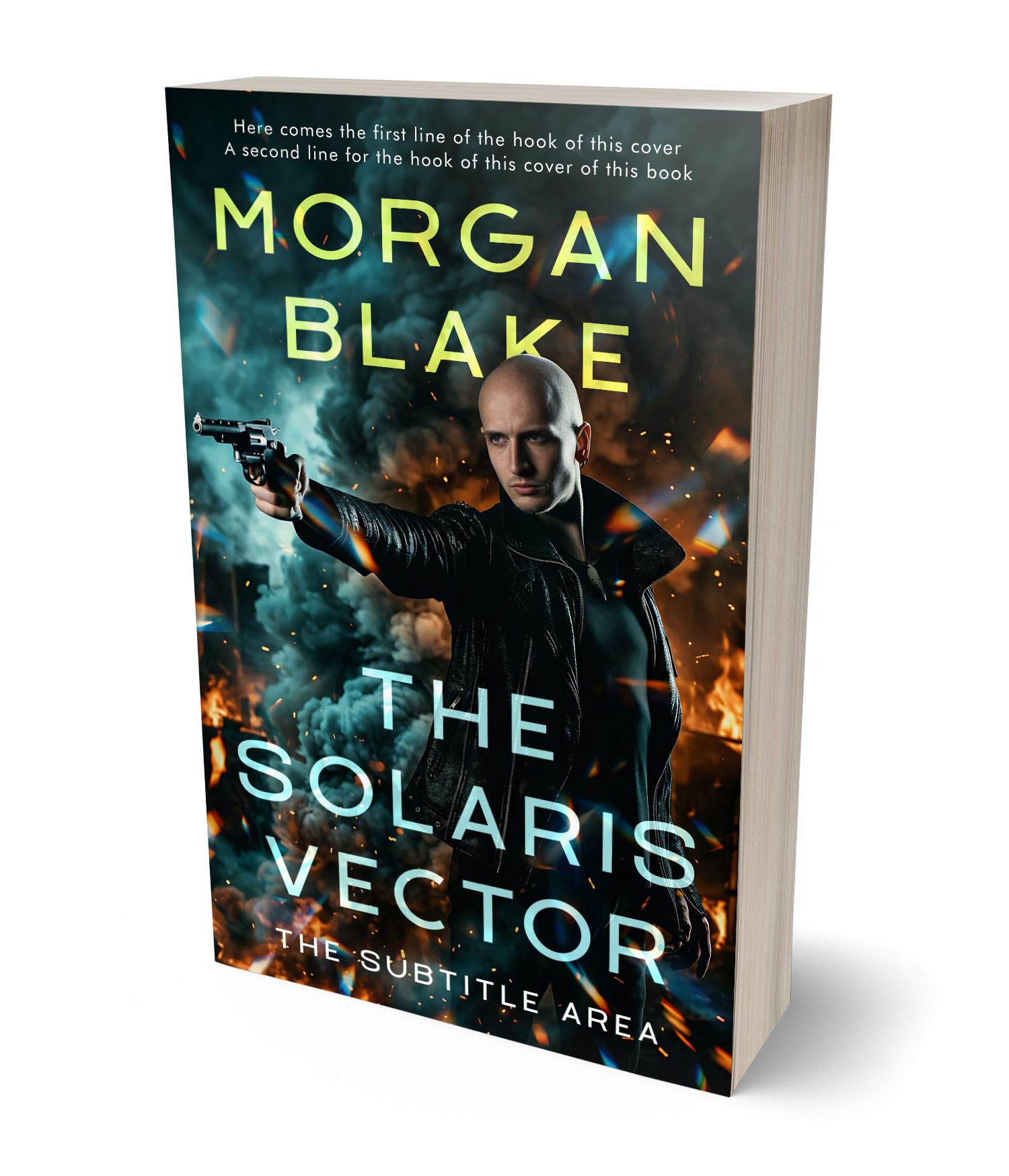 3D view of Premade Action & Adventure Book Cover - Heavy Metal #37299 | BookCoverZone