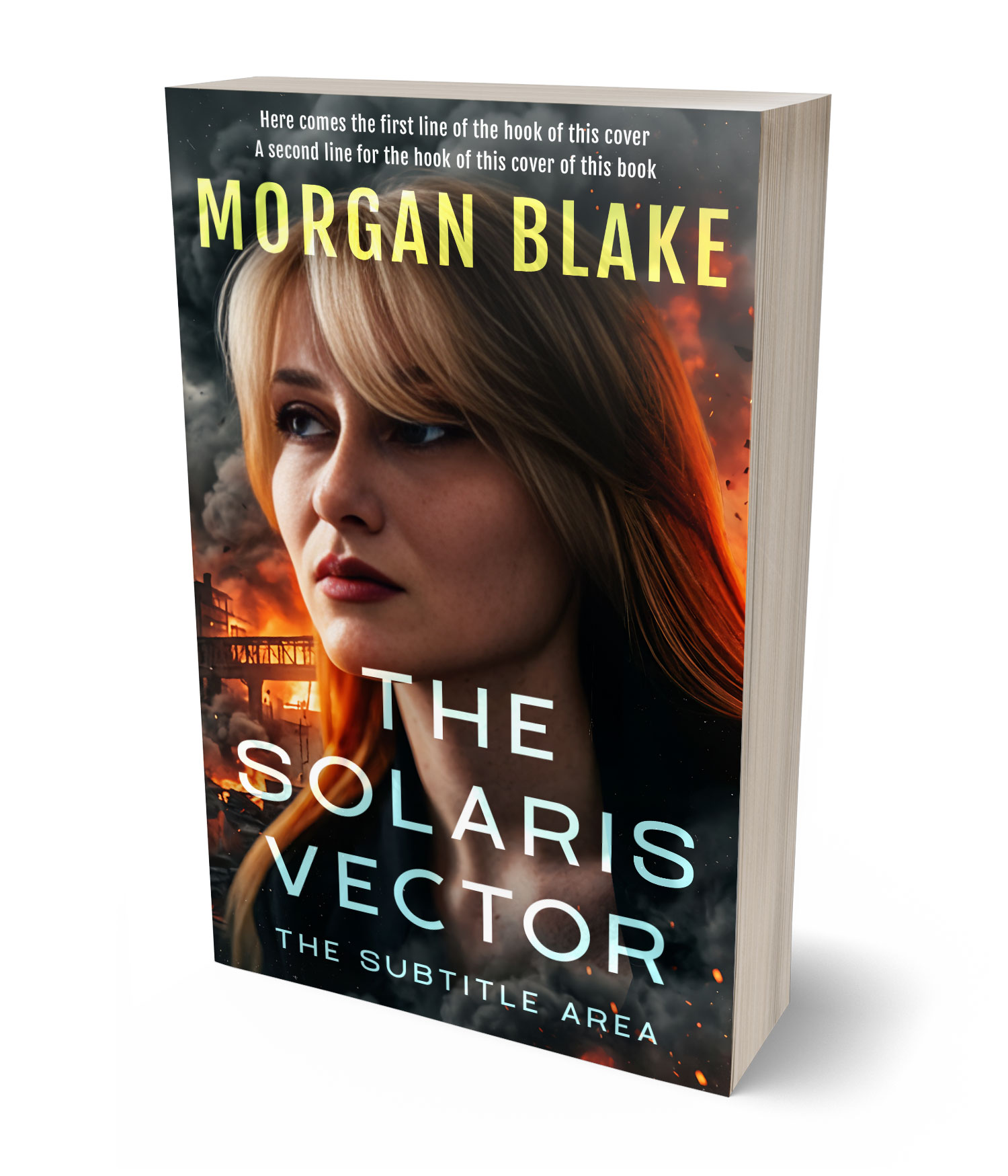 3D view of Premade Action & Adventure Book Cover - Cocoa Brown #37304 | BookCoverZone*