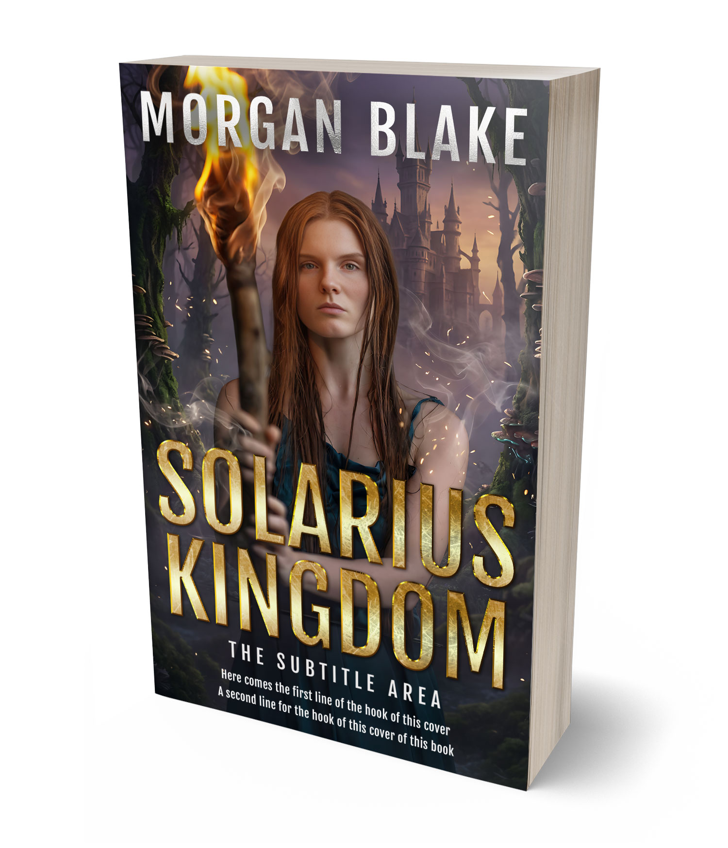 3D view of Premade Fantasy Book Cover - Mine Shaft #37317 | BookCoverZone