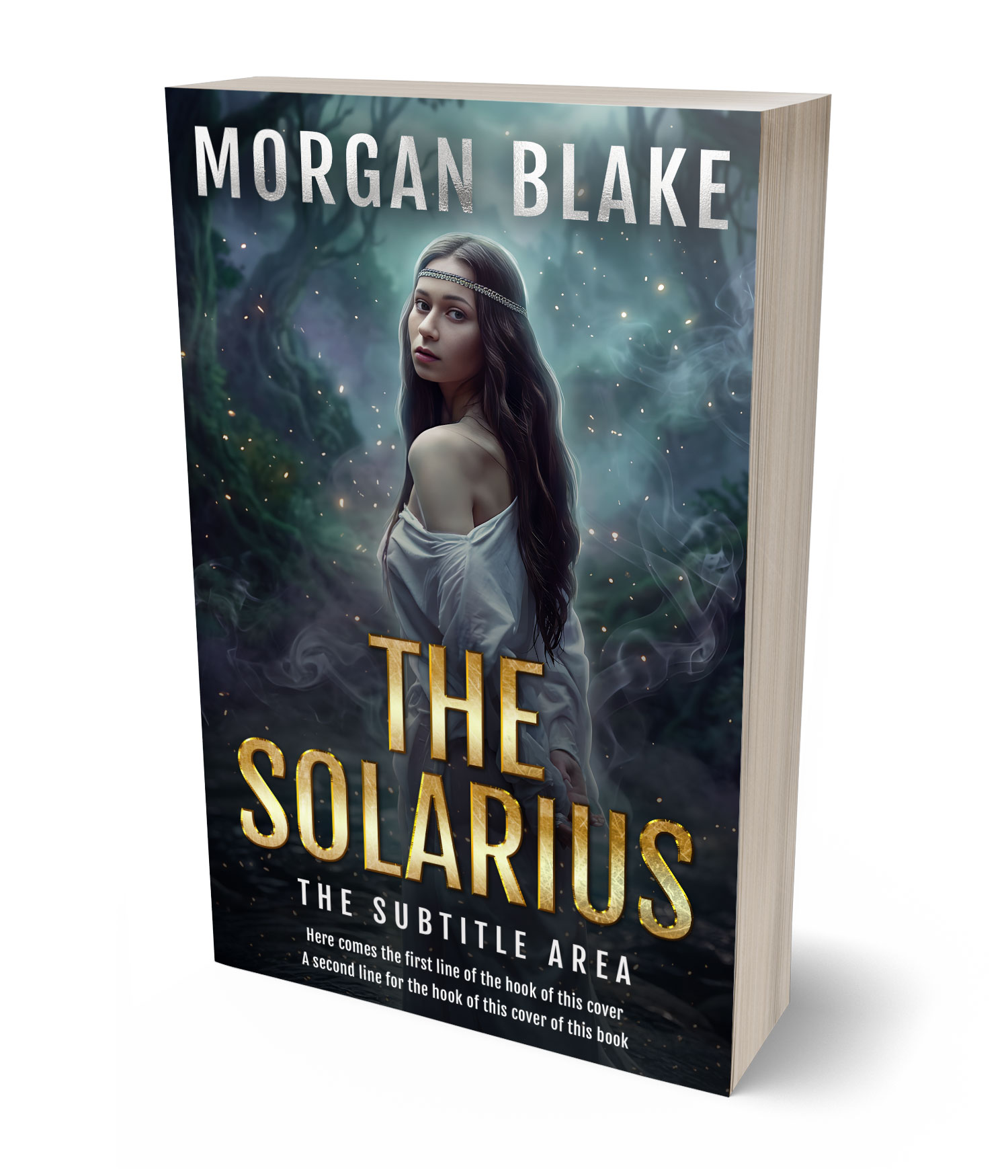 3D view of Premade Fantasy Book Cover - Outer Space #37320 | BookCoverZone