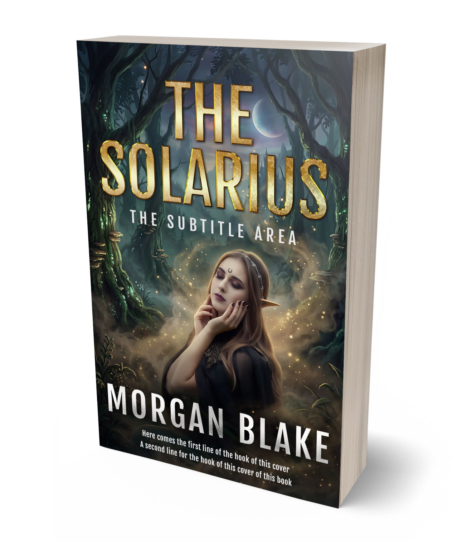 3D view of Premade Fantasy Book Cover - Outer Space #37322 | BookCoverZone