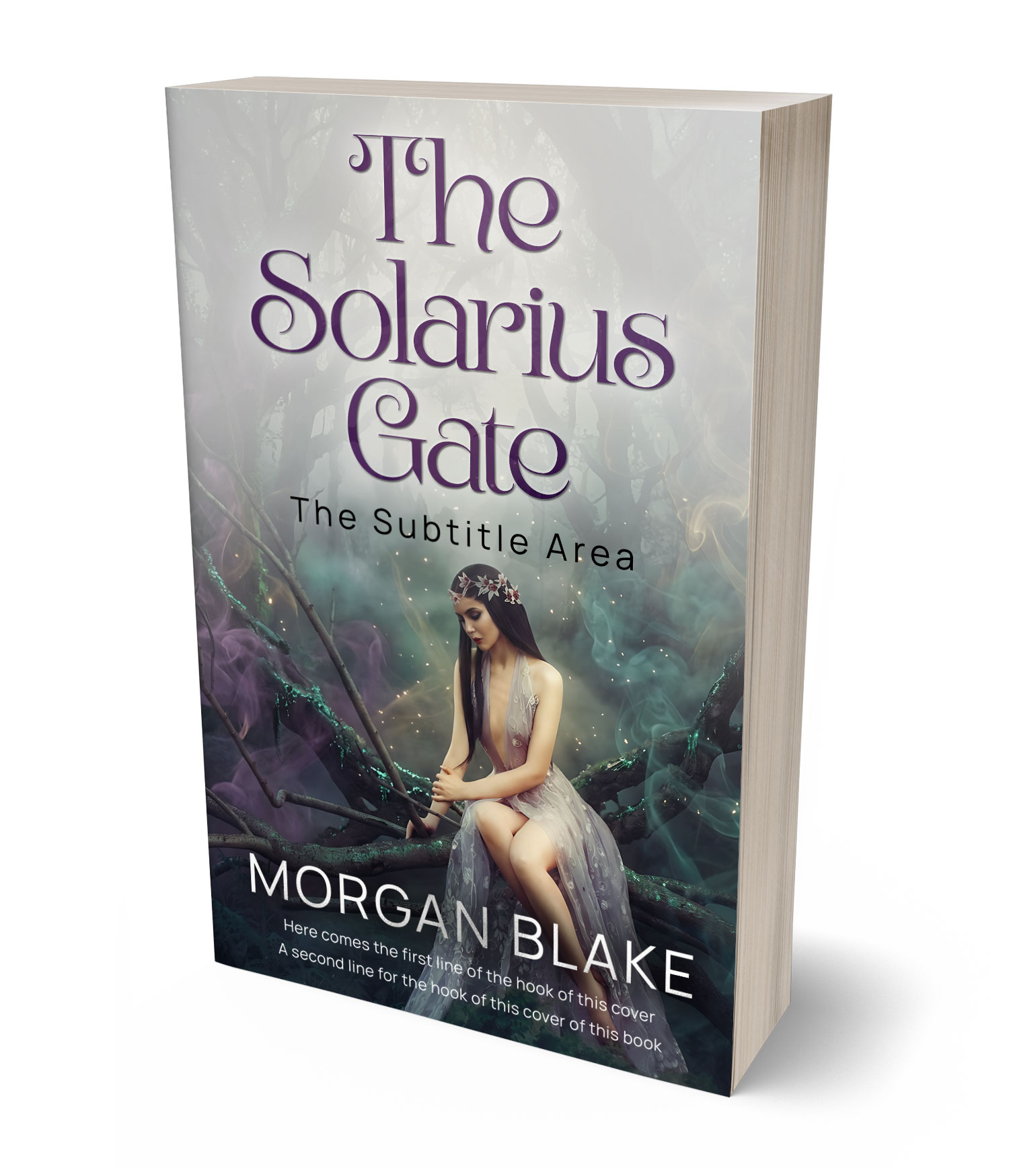 3D view of Premade Fantasy Book Cover - Gray Nickel #37327 | BookCoverZone