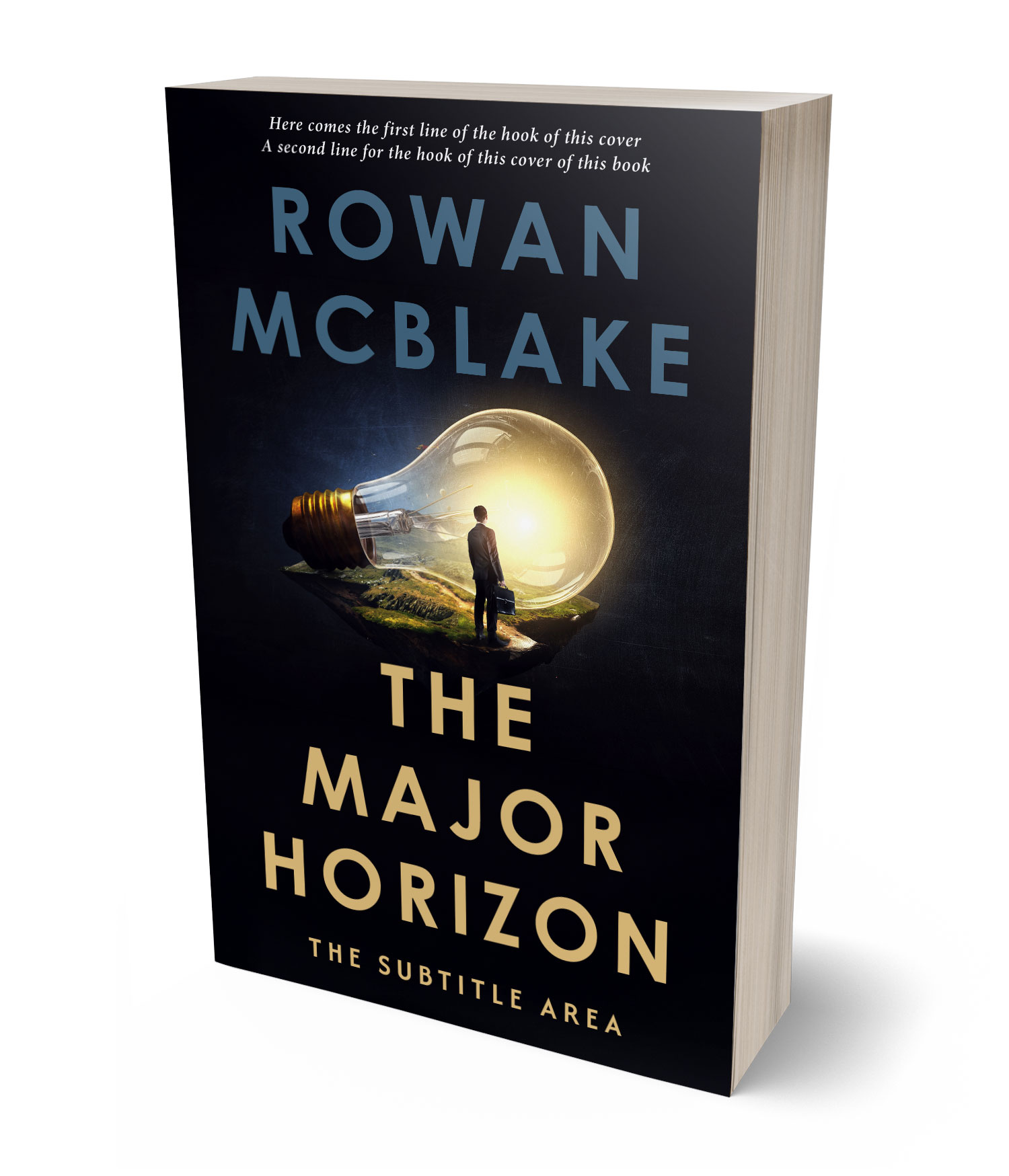 3D view of Premade Business Book Cover - Tan #37368 | BookCoverZone