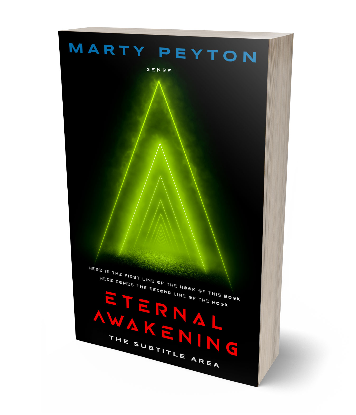 3D view of Premade Science Fiction Book Cover - Green Waterloo #3021786 | BookCoverZone*