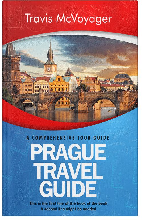 Front view of Premade Travel Book Cover - Steel Blue
