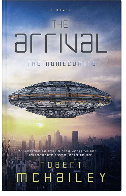 Front view of Premade Science Fiction Book Cover - Ship Gray