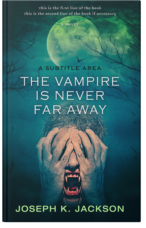 Front view of Premade Horror Book Cover - Deep Sea Green