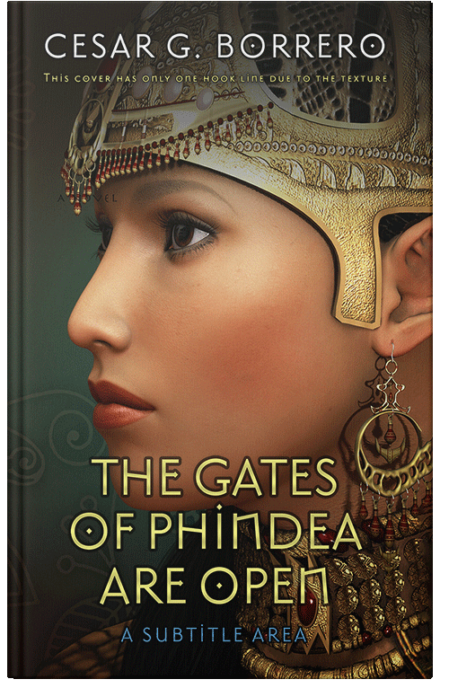 Front view of Premade Fantasy Book Cover - Antique Brass