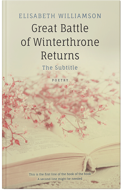 Front view of Premade Poetry Book Cover - Stark White