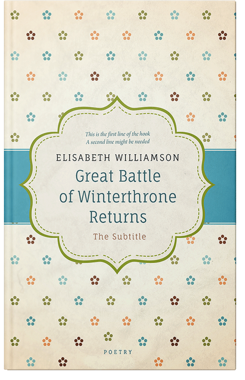 Front view of Premade Poetry Book Cover - Quarter Spanish White