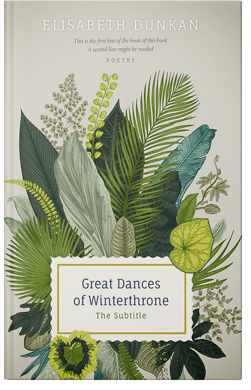 Front view of Premade Poetry Book Cover - Moon Mist