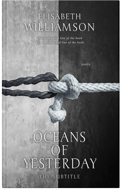 Front view of Premade Poetry Book Cover - Silver Sand