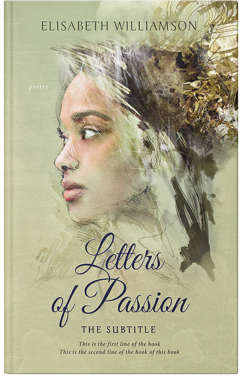 Front view of Premade Poetry Book Cover - Thistle Green