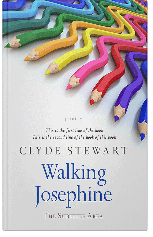 Front view of Premade Abstract Book Cover - Chambray