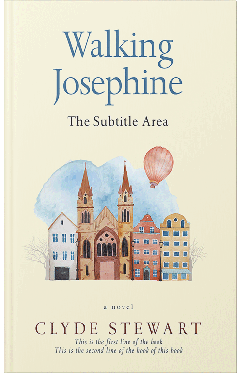 Front view of Premade Abstract Book Cover - Beige