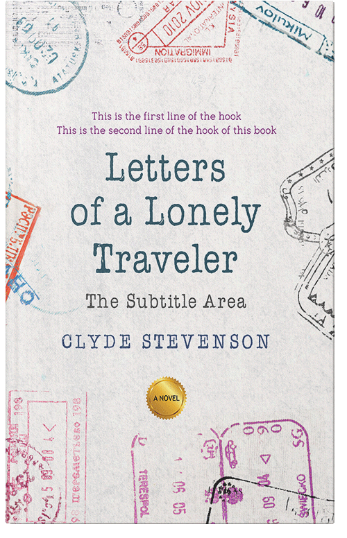 Front view of Premade Travel Book Cover - Hint Of Red
