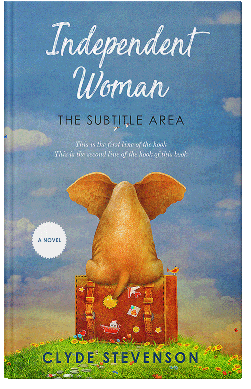 Front view of Premade Travel Book Cover - Hippie Blue