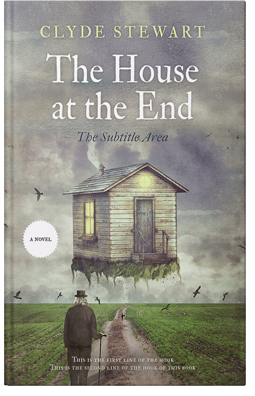 Front view of Premade Abstract Book Cover - Natural Gray